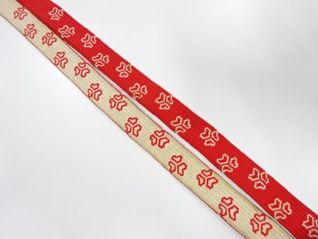 JAPANESE KIMONO / ANTIQUE HAND-TIED OBIJIME CORD / SILK